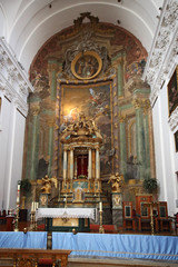 Fototapeta na wymiar interior of San Ildefonso Church or Jesuit church (Iglesia de San Idelfonso), Toledo, Spain. This is famous Jesuit church.