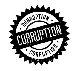 Corruption rubber stamp. Grunge design with dust scratches. Effects can be easily removed for a clean, crisp look. Color is easily changed.