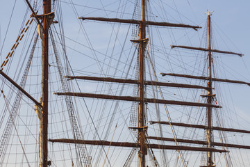 masts on a historic ship