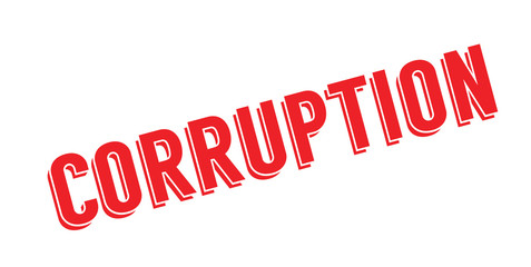 Corruption rubber stamp. Grunge design with dust scratches. Effects can be easily removed for a clean, crisp look. Color is easily changed.