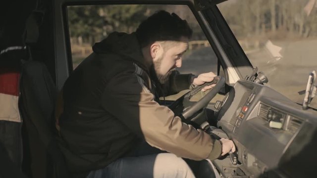 Man Placing Key and Taking