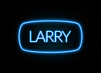 Larry  - colorful Neon Sign on brickwall