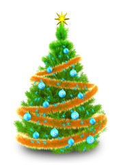 3d neon green Christmas tree