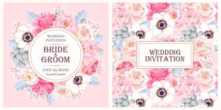 Vintage wedding invitation