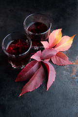 Two glasses of red drink