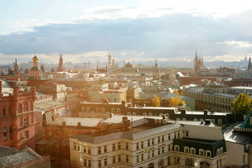 View of Moscow from the observation platform of the store "Children's Shop", October  2017