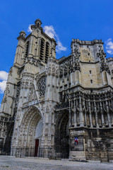 Fototapeta premium Troyes Cathedral (Cathedrale Saint-Pierre-et-Saint-Paul de Troyes, IX century) is a Roman Catholic cathedral - a national monument of France, located in town of Troyes in Champagne. France.