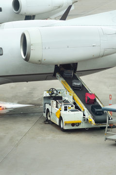 Loading of luggage on plane