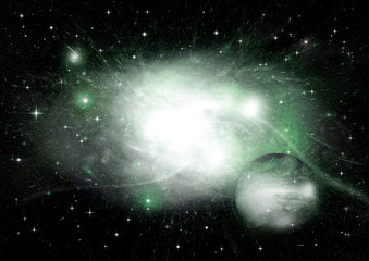 Obraz premium Stars, dust and gas nebula in a far galaxy