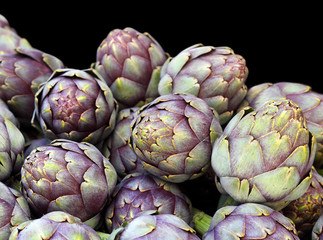 Artichokes on a black background