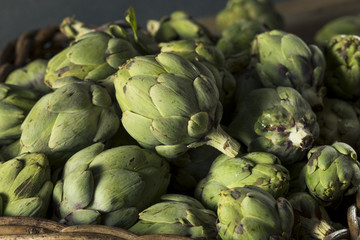 Fototapeta premium Healthy Raw Green Organic Baby Artichokes