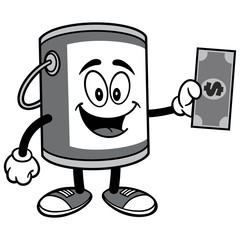 Paint Bucket with Dollar Illustration
