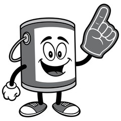 Paint Bucket with Foam Finger Illustration