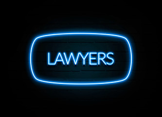 Lawyers  - colorful Neon Sign on brickwall
