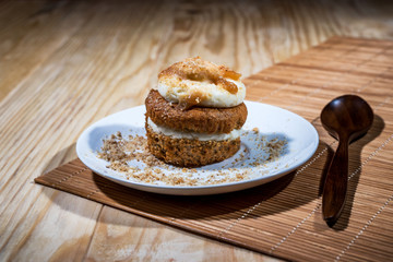 Fresh Banana Nut Muffins on a plate