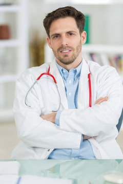 Portait Of Young Male Doctor With Stethoscope