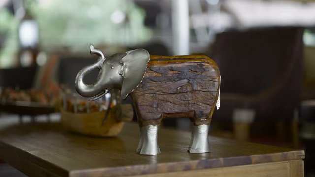  Ornamental carved elephant in a restaurant in African Safari resort
