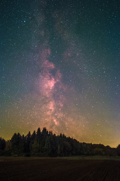 The Milky Way as seen from Battenberg in the Palatinate Forest in Germany.