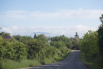 Fototapeta na wymiar Countryside road in Hungary