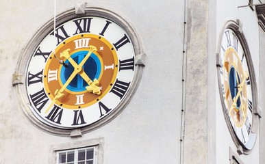 Old wall clock in Salzburg