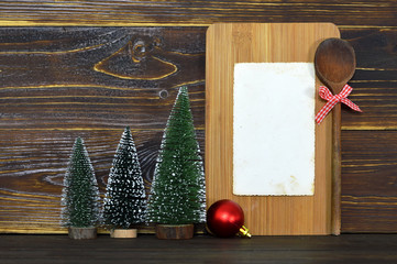 Christmas cooking background with copy space