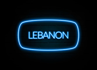 Lebanon  - colorful Neon Sign on brickwall