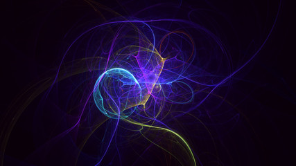 3D rendering abstract fractal light background