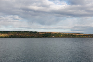 Lake and beautiful dramatic sky in Moldova.