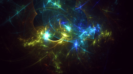 3D rendering abstract fractal light background