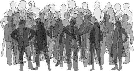 Group of people. Crowd of people silhouettes.