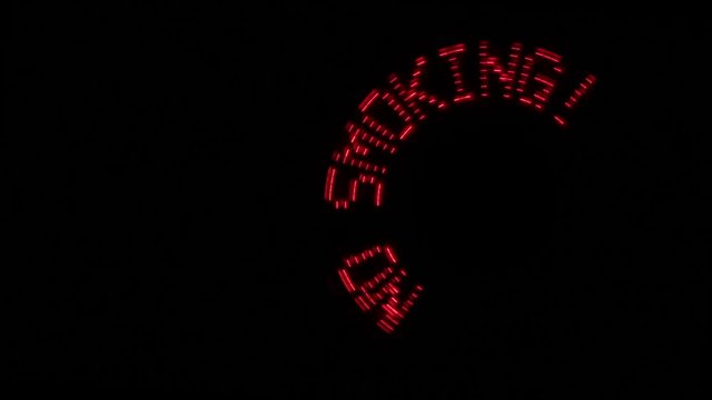 Red twisting inscription "No Smoking!", Created by luminous LEDs.