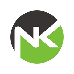 NK logo initial letter design template vector