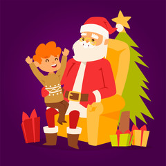 Christmas santa claus vector illustration.