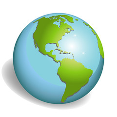 Earth globes isolated on white background