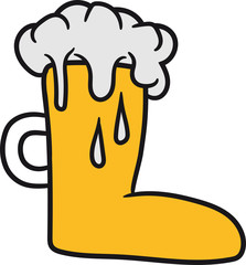 schuh form stiefel trinken flasche oktoberfest comic cartoon hut glas krug bier