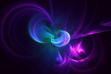 3D rendering abstract fractal light background