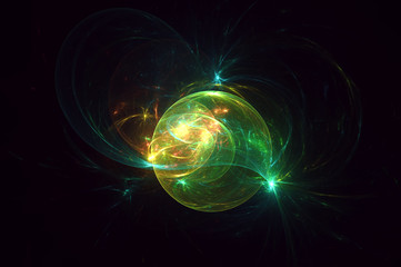 3D rendering abstract fractal light background