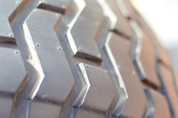 Close up on car tire abstract automotive transportation background