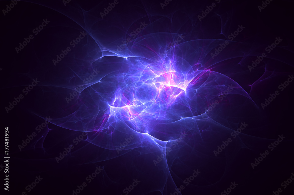 Fototapete 3d rendering abstract fractal light background