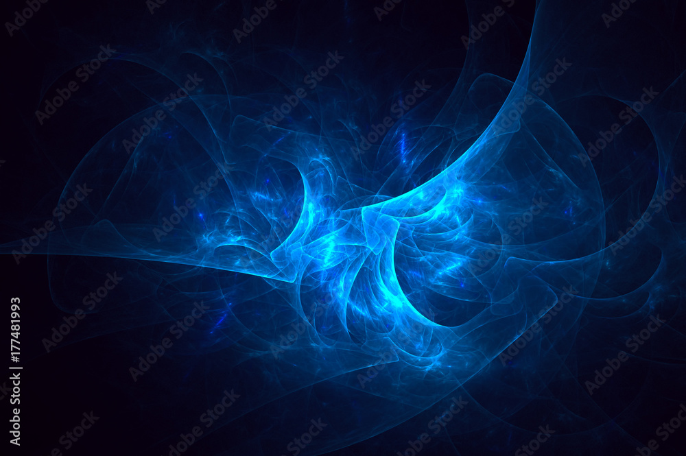 Fototapete 3D rendering abstract fractal light background