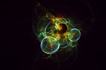 3D rendering abstract fractal light background