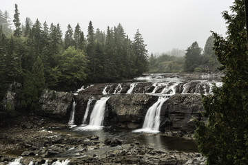 Lepreau Falls in New Brunswick Canada on a rainy day
