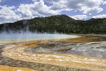 Steaming sulphur pool at Yellowstone National Park