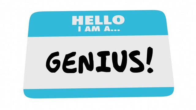 Genius Name Tag Sticker Hello Introduction Smart Intelligent 3d Animation