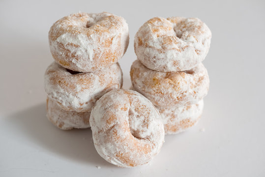 White Sugar Donuts on White