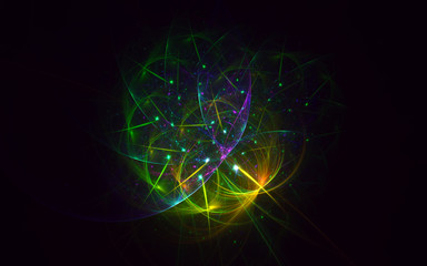 3D rendering abstract fractal light background