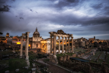 Obraz na płótnie Canvas Roman Forum at Sunset