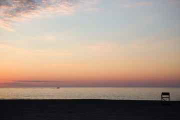 empty beach sunrise sunset