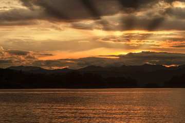 Fototapeta premium abstract Sunset at lake in Thailand