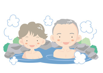 温泉・露天風呂のイメージ・シニア